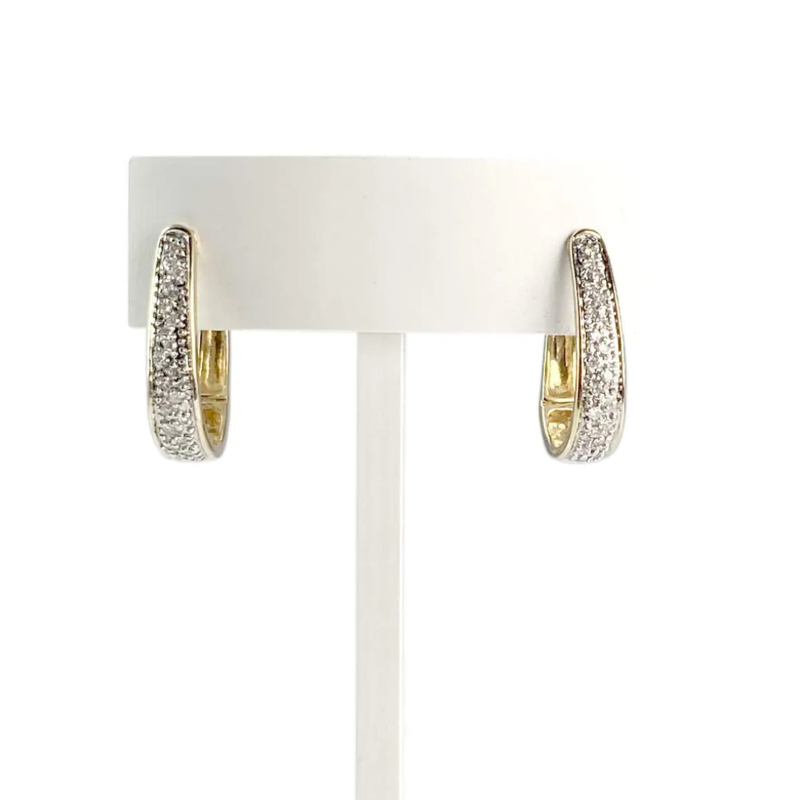 Boucles d'oreilles d'occasion or 750 jaune diamants