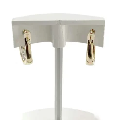 Boucles d'oreilles d'occasion or 750 jaune diamants