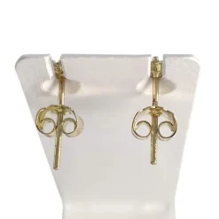 Boucles d'oreilles d'occasion or 750 jaune zirconias pierres synthétique