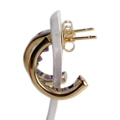 Boucles d'oreilles d'occasion or 585 jaune améthystes
