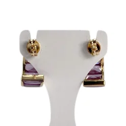 Boucles d'oreilles d'occasion or 585 jaune améthystes