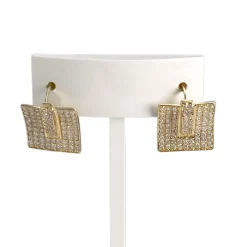 Boucles d'oreilles d'occasion or 750 jaune zirconias