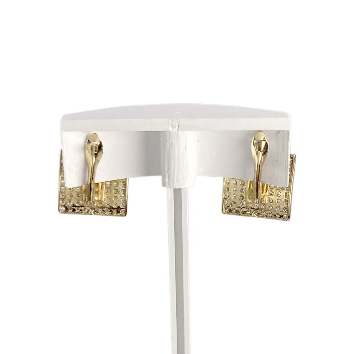 Boucles d'oreilles d'occasion or 750 jaune zirconias