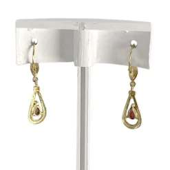 Boucles d'oreilles d'occasion or 585 jaune rubis