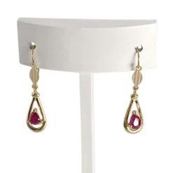 Boucles d'oreilles d'occasion or 585 jaune rubis