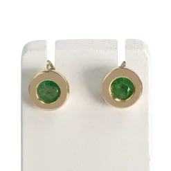 Boucles d'oreilles d'occasion or 750 jaune émeraudes