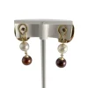 Boucles d'oreilles d'occasion or 750 jaune saphirs, perles de culture