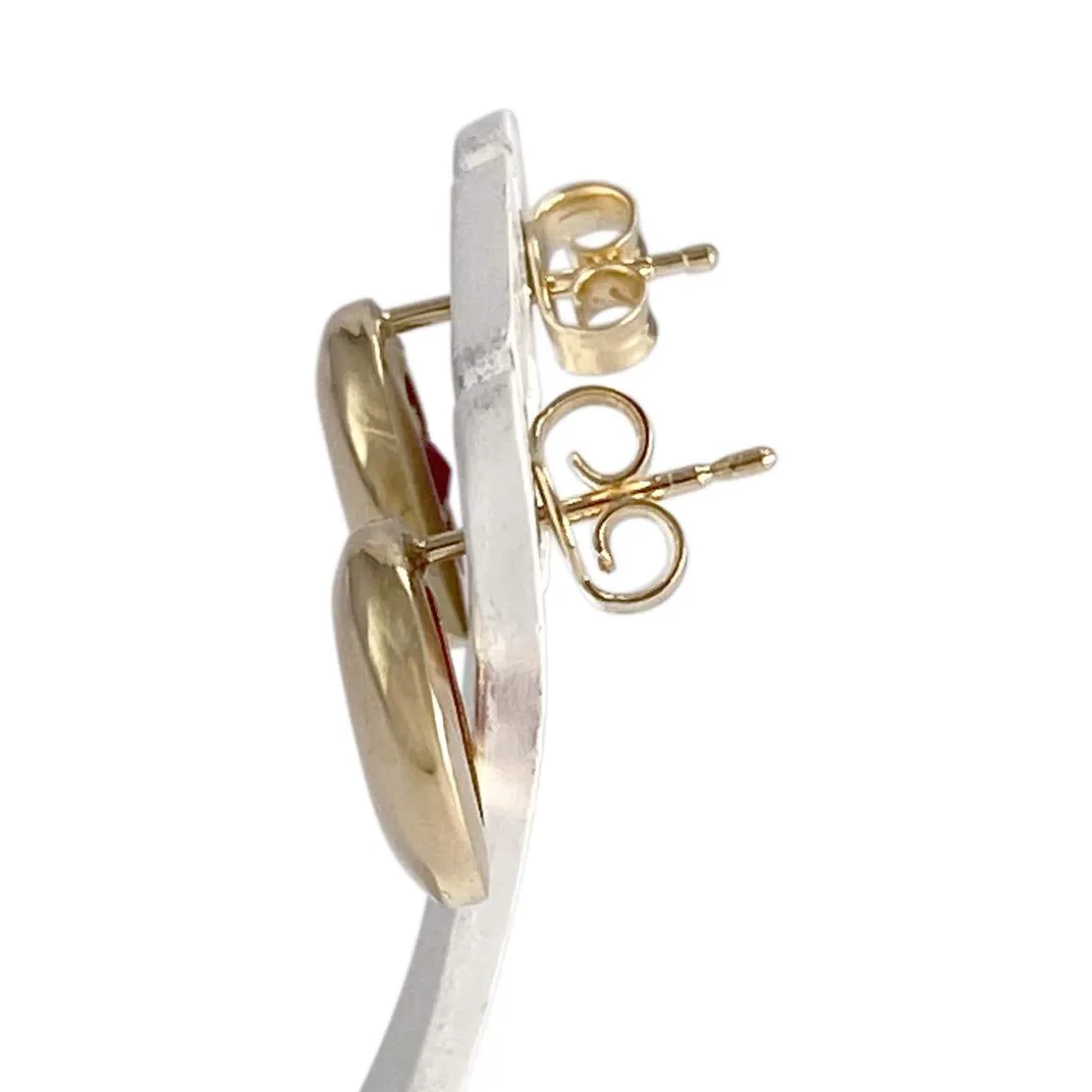 Boucles d'oreilles d'occasion or 750 jaune rubis