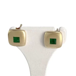 Boucles d'oreilles d'occasion or 750 jaune emeraude