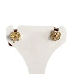 Boucles d'oreilles d'occasion or 750 jaune emeraude