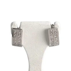 Boucles d'oreilles d'occasion or 750 blanczirconias