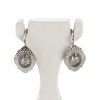 Boucles d'oreilles d'occasion or 750 blanc pierres imitations