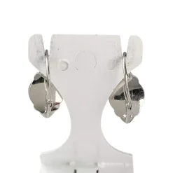 Boucles d'oreilles d'occasion or 750 blanc pierres imitations