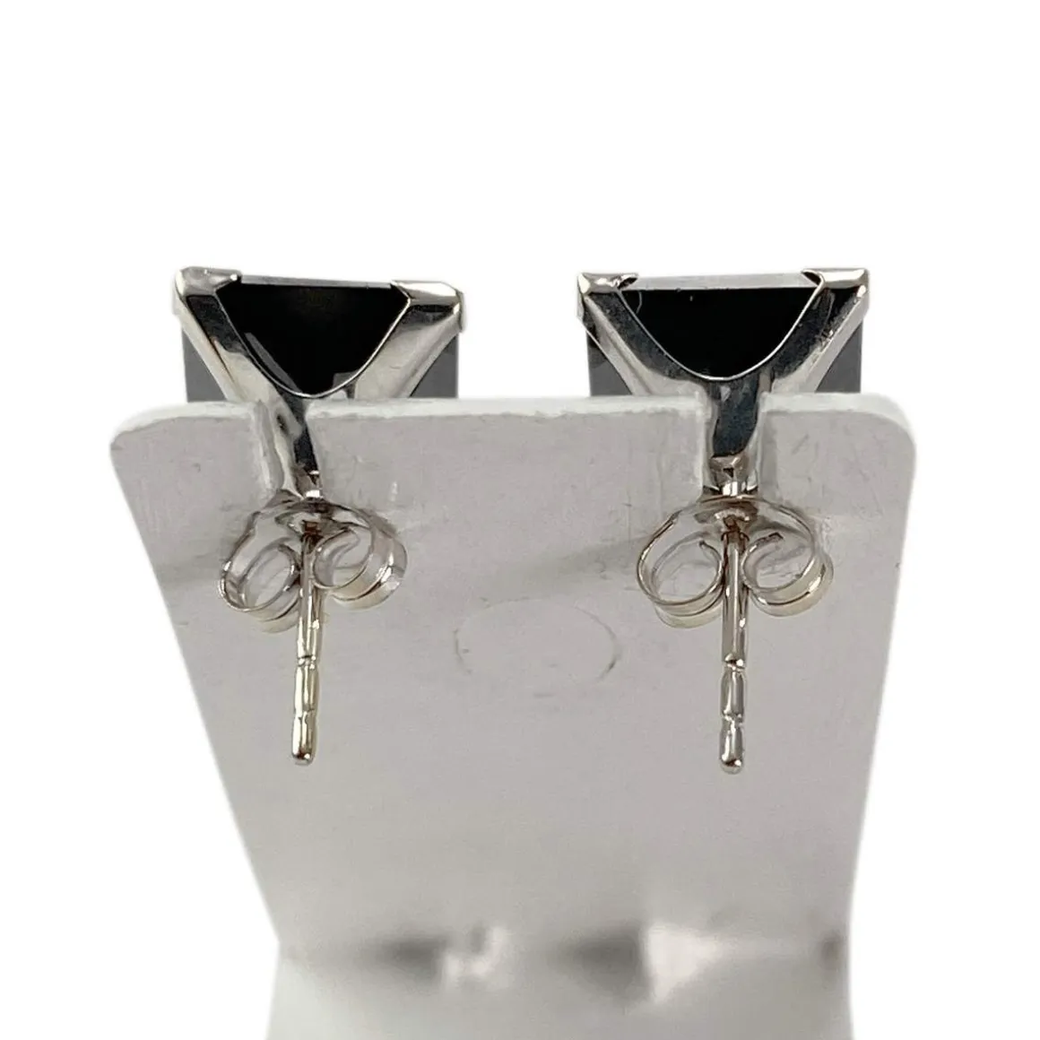 Boucles d'oreilles d'occasion or 375 blanc pierres synthétiques