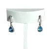 Boucles d'oreilles d'occasion or 750 blanc diamants et topazes