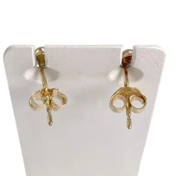 Boucles d'oreilles d'occasion or 750 2 tons diamants
