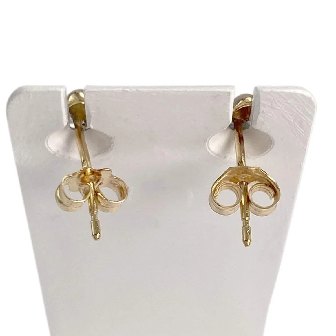 Boucles d'oreilles d'occasion or 750 2 tons diamants