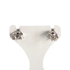 Boucles d'oreilles d'occasion or 750 blanc diamants