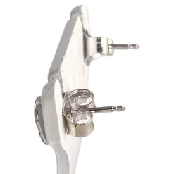 Boucles d'oreilles d'occasion or 750 blanc diamants