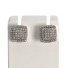 Boucles d'oreilles d'occasion or 750 blanc diamants