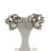 Boucles d'oreilles d'occasion or 750 blanc diamants,  perles de culture