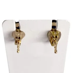 Boucles d'oreilles d'occasion or 750 2 tons diamant saphir