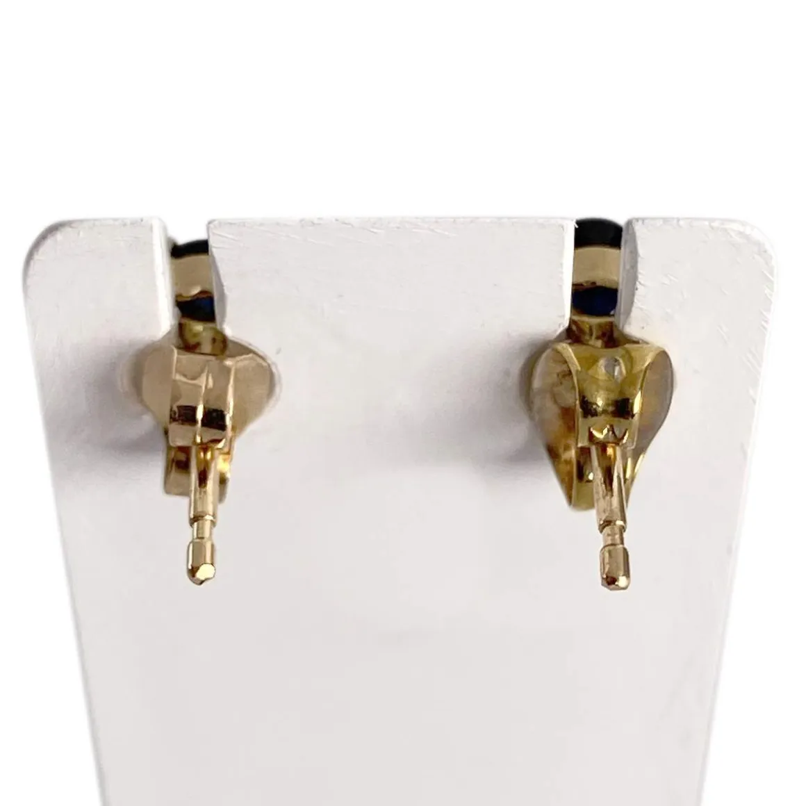 Boucles d'oreilles d'occasion or 750 2 tons diamant saphir
