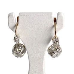 Boucles d'oreilles d'occasion 2 ors 750 diamants