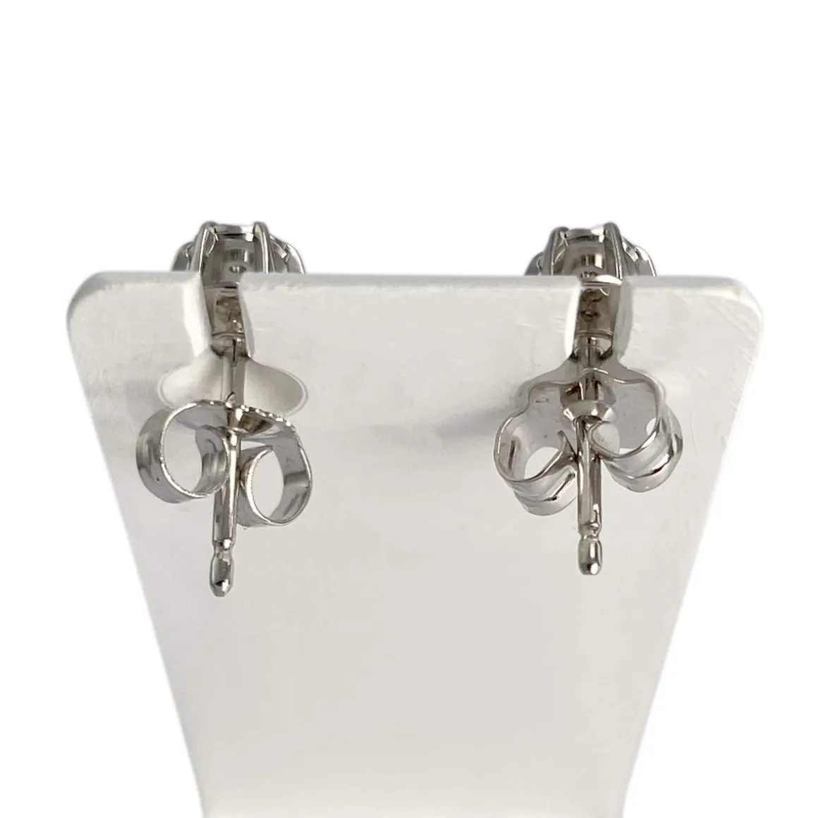 Boucles d'oreilles d'occasion or 750 blanc diamants