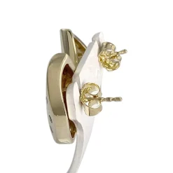 Boucles d'oreilles d'occasion or 585 jaune saphirs, rubis, émeraudes, diamants