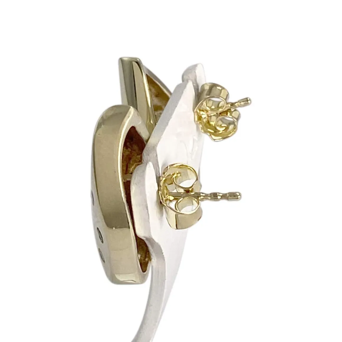 Boucles d'oreilles d'occasion or 585 jaune saphirs, rubis, émeraudes, diamants