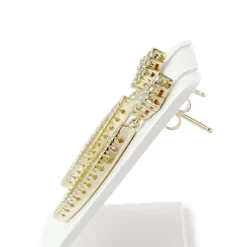 Boucles d'oreilles d'occasion or 750 jaune diamants