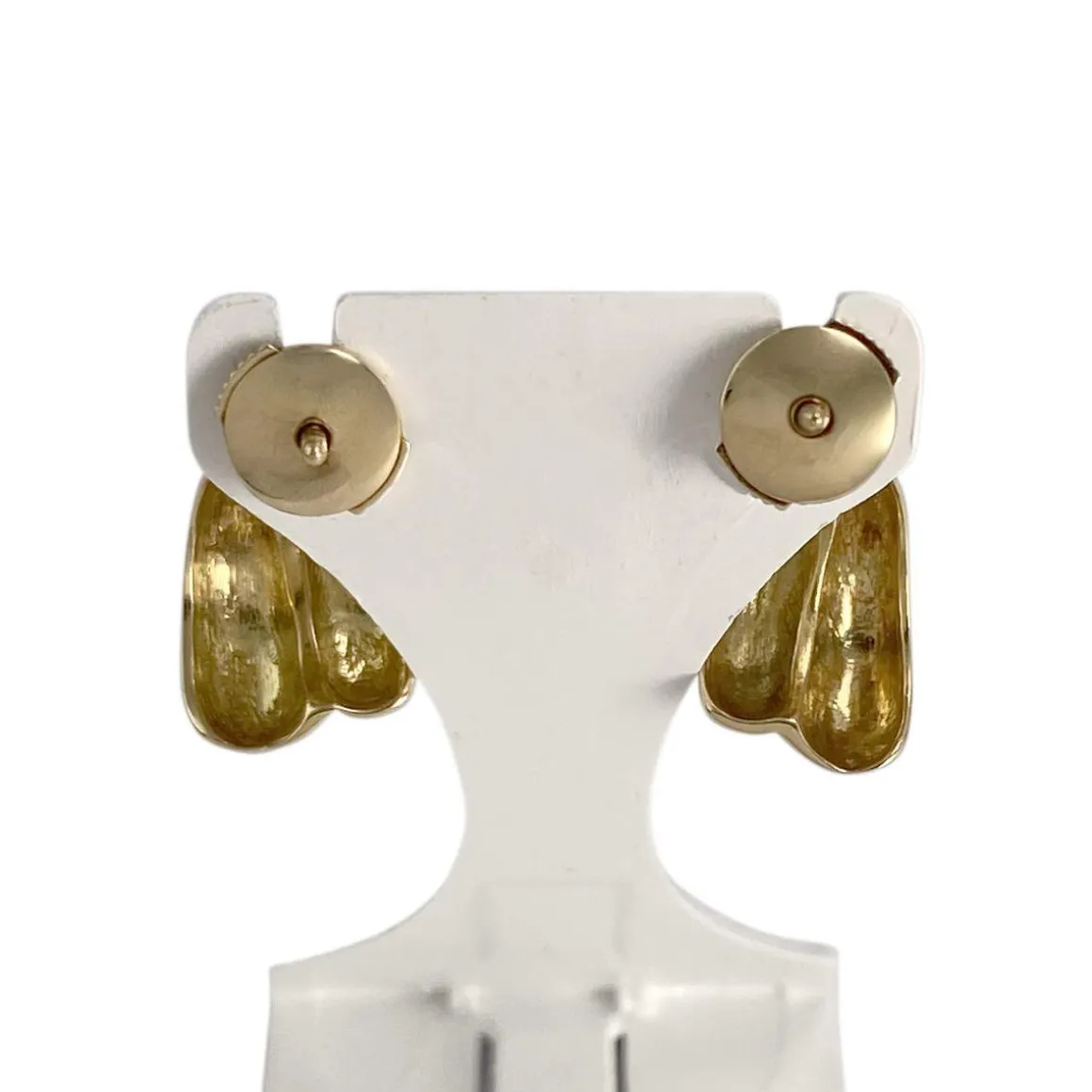 Boucles d'oreilles d'occasion or 750 2 tons diamants