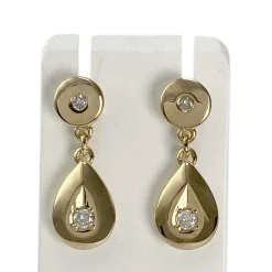 Boucles d'oreilles d'occasion or 750 jaune diamant
