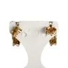 Boucles d'oreilles d'occasion or 750 jaune saphir diamant
