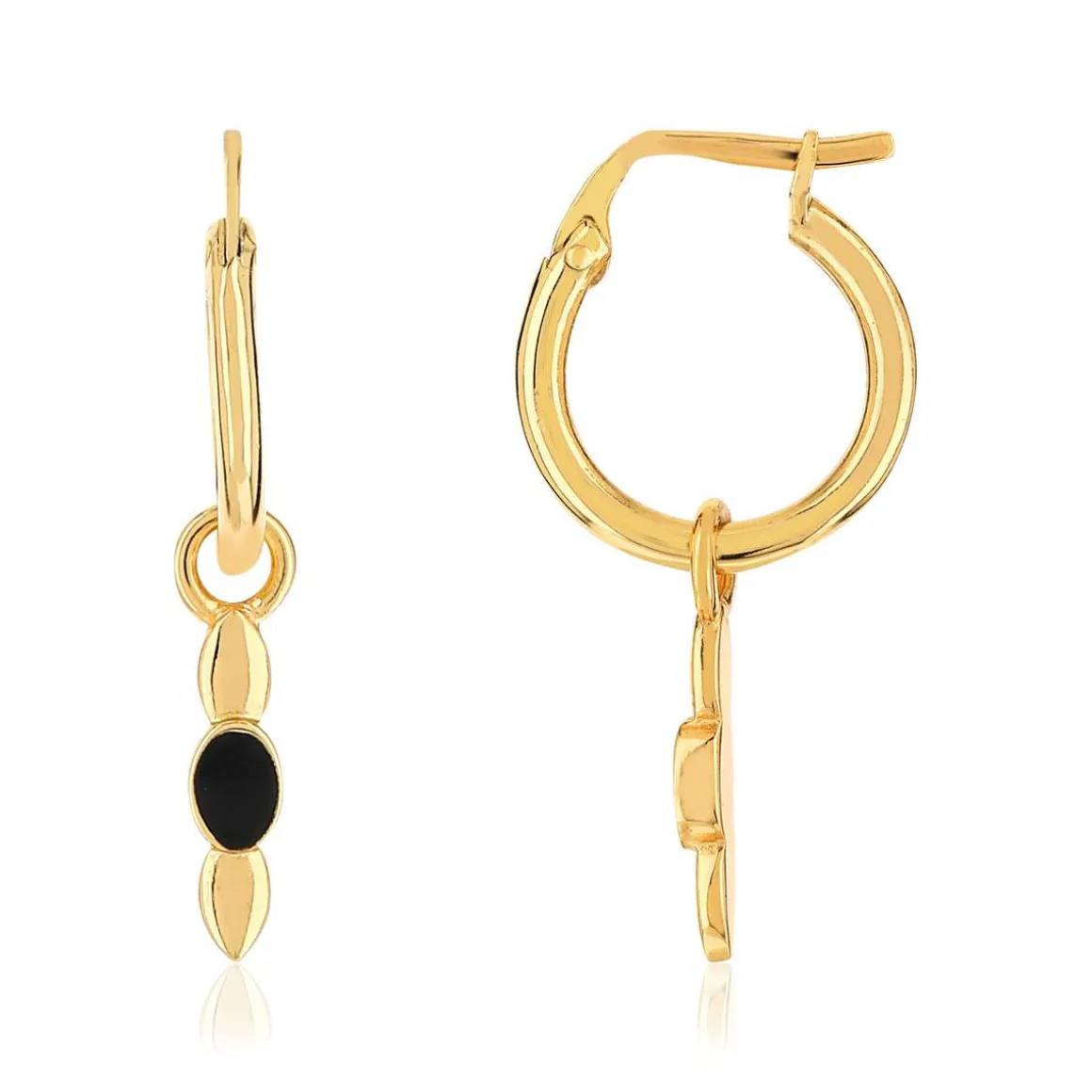 Boucles d'oreilles doré acrylique noire