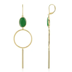 Boucles d'oreilles dorées acrylique vert