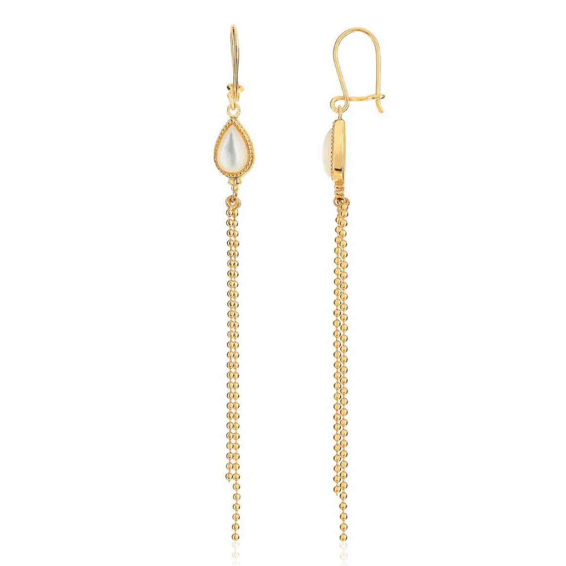 Boucles d'oreilles dorées nacres d'imitation