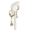 Boucles d'oreilles dormeuses d'occasion or 750 jaune perles de culture