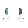 Boucles d'oreilles MATY Or 375 blanc pierres fines