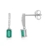 Boucles d'oreilles MATY Or 750 blanc Emeraudes et Diamants