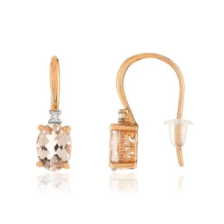 Boucles d'oreilles MATY or 375 2 tons morganites d