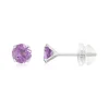Boucles d'oreilles or 375 blanc améthystes 0.94 carat