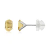 Boucles d'oreilles or 375 blanc citrines 0.84 carat