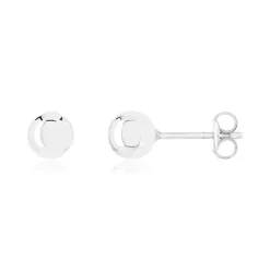 Boucles d'oreilles or 375 blanc diam 5 mm