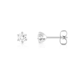 Boucles d'oreilles or 750 blanc diamants