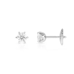 Boucles d'oreilles or 750 blanc diamant