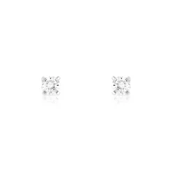 Boucles d'oreilles or 750 blanc diamant