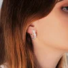 Boucles d'oreilles or 750 blanc diamants