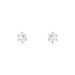 Boucles d'oreilles or 750 blanc diamant  H/P1